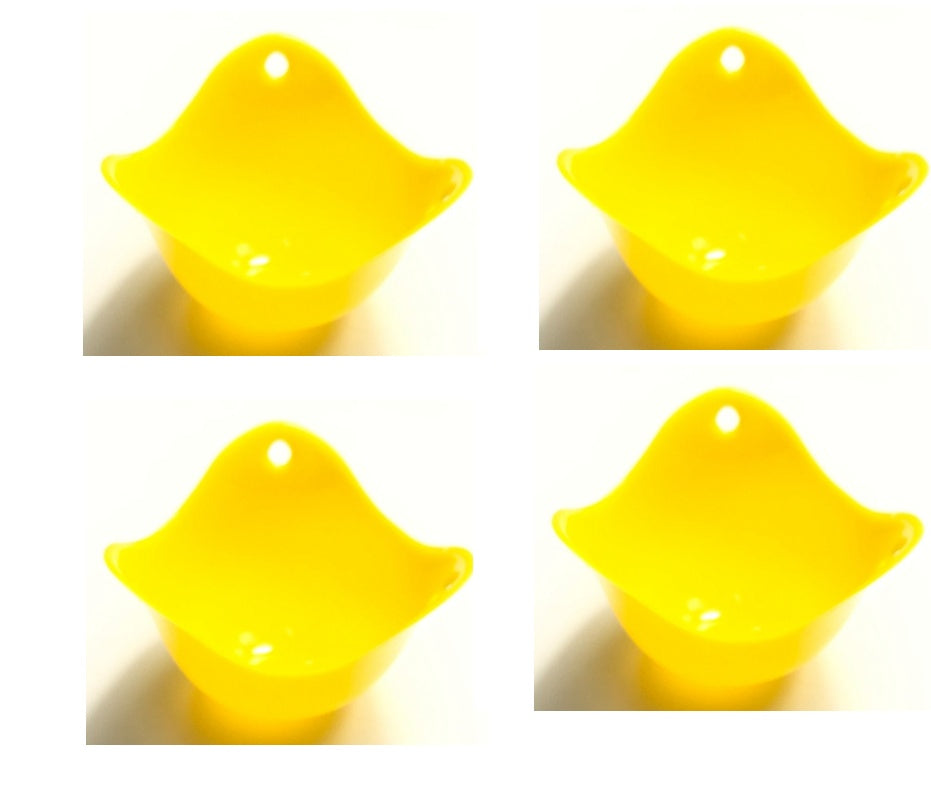 4 Piece Set of Silicone Egg Poaching Cups | 4 Colour Options