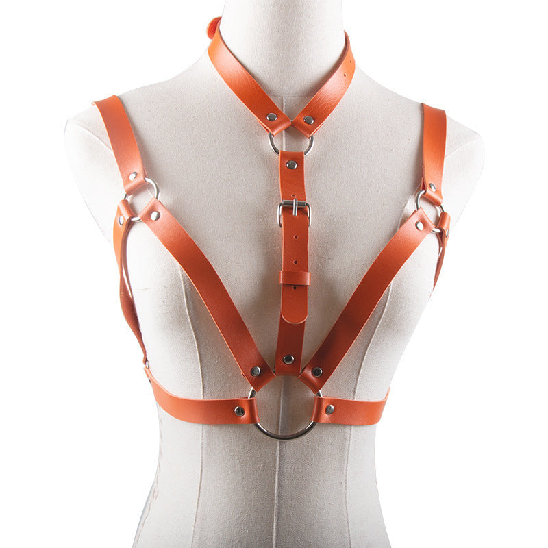 Adjustable Leather Lingerie Bondage Harness Top | 10 Great Colour Options