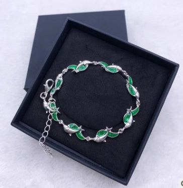 Silver Plated Dolphin Bracelet | 3 Colour Choices