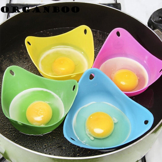 4 Piece Set of Silicone Egg Poaching Cups | 4 Colour Options