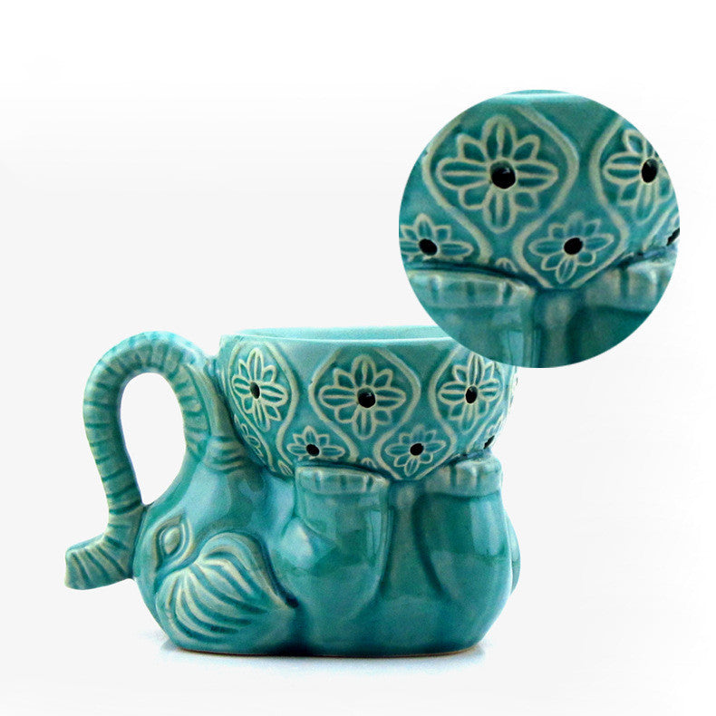 Elephant Tea Light Aromatherapy Burner | Green or Blue