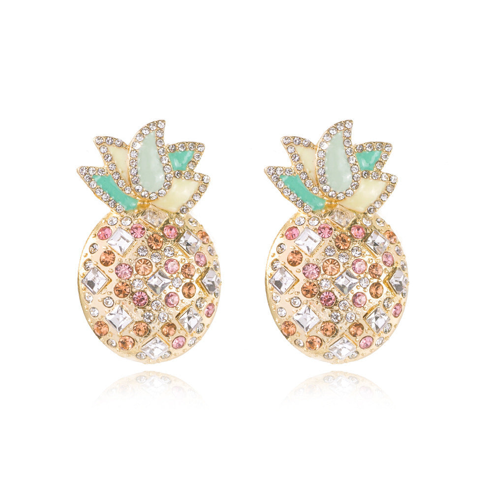 Playful Cubic Zirconia Pineapple Earrings