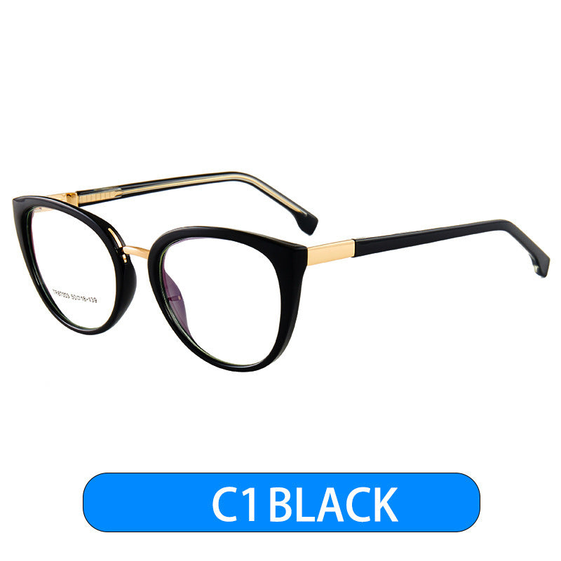 Fashion Designer Frames Cat Eye Anti-blue Blue Light Blocking Clear Lens Glasses