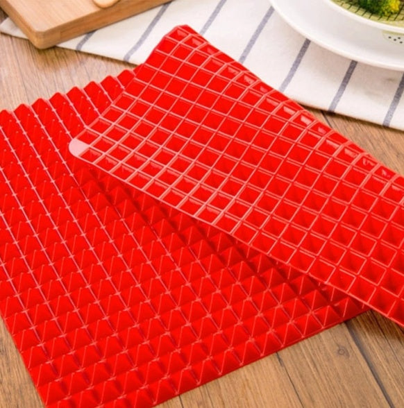 Non-Stick Silicone Pyramid Cooking, BBQ and Grilling Mat Kitchen Gadget