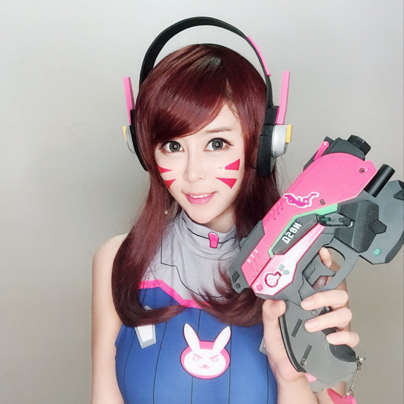 D.va SongHana Chestnut Cosplay Wig Overwatch Dress Role Playing