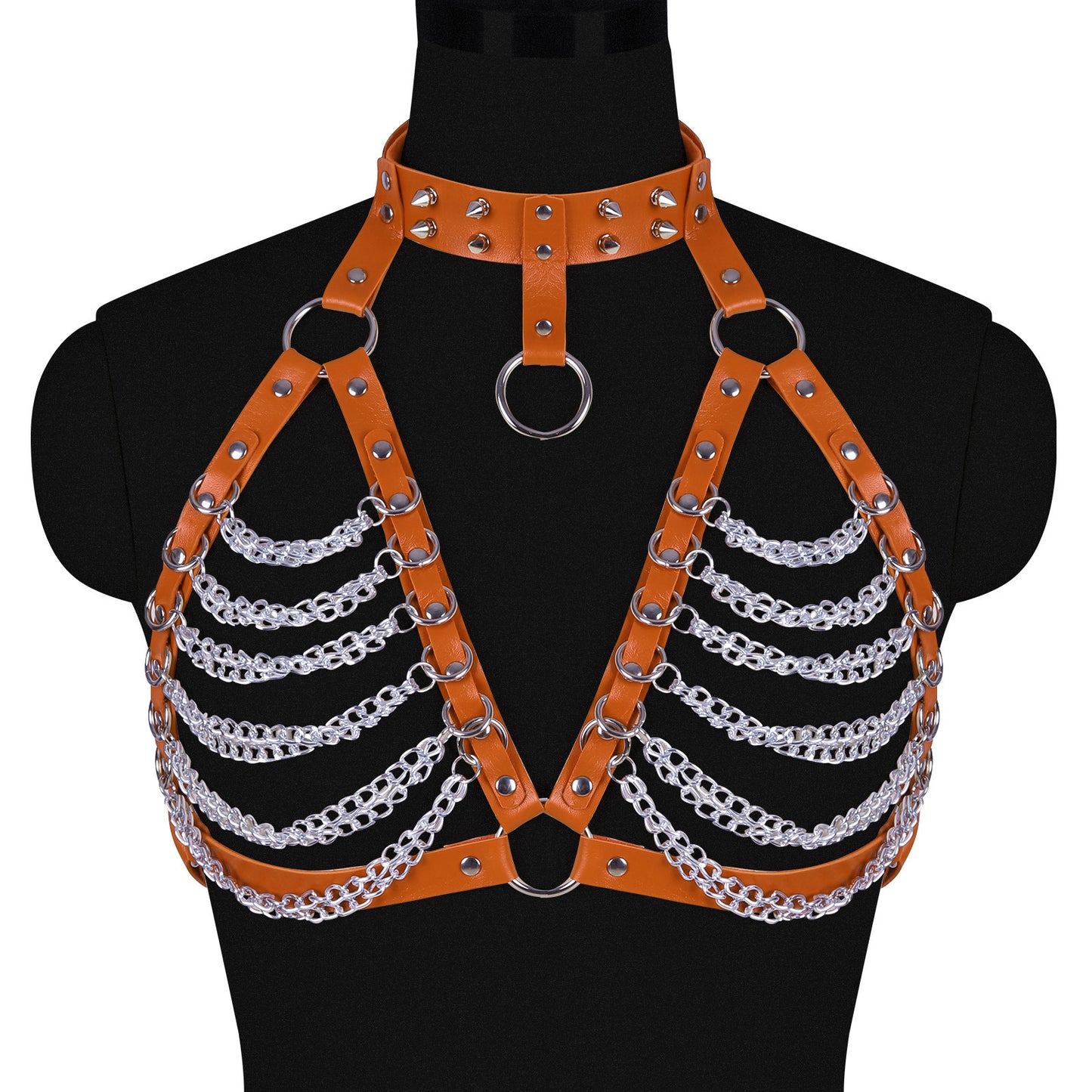 Punk Goth Metal BDSM Chain Bra | 10 Colour Options