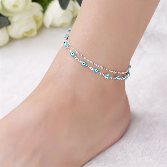 Eye Bead Beach Chain Anklet