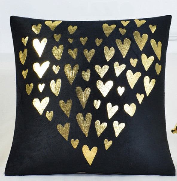 Black and Gold 45cm Sofa Cushion Covers