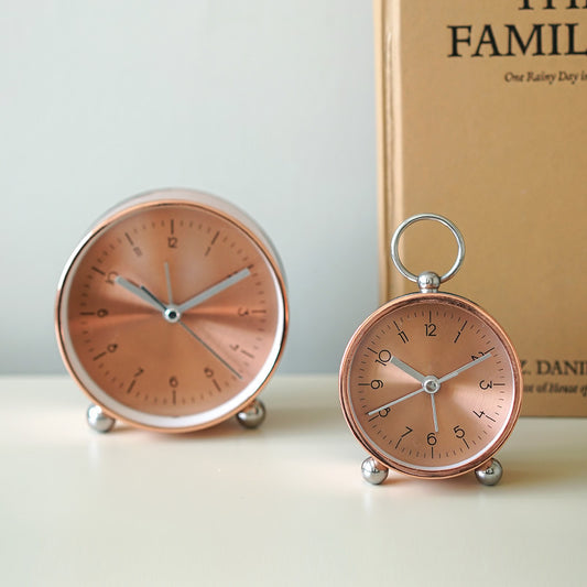 Vintage Feel Aluminium Mantle Clock | Copper, Silver or Gold