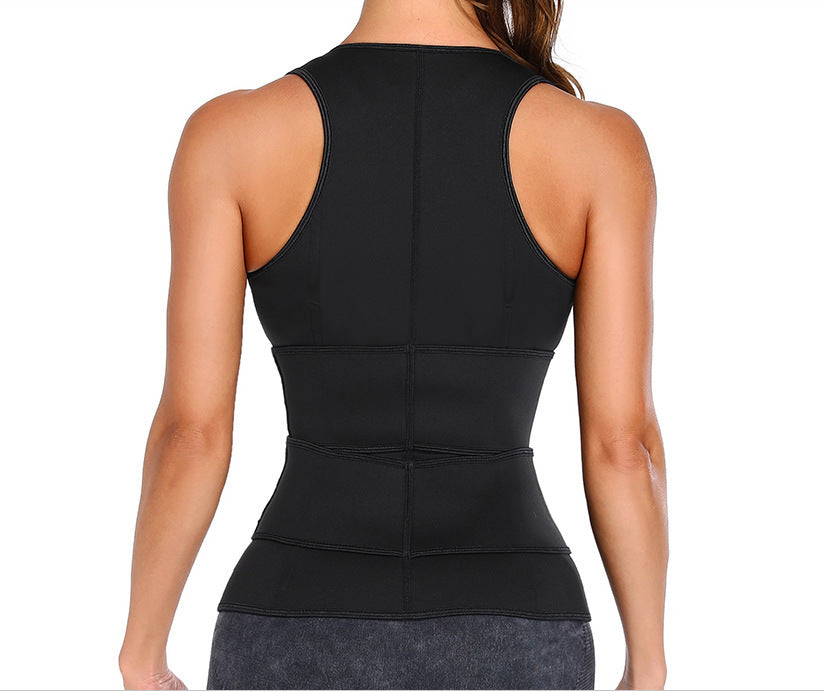 Adjustable Velcro Double Waist Zipper Shaper Waist Trainer Cincher