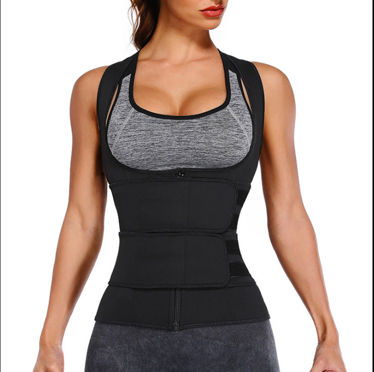 Adjustable Velcro Double Waist Zipper Shaper Waist Trainer Cincher