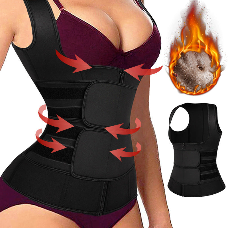 Adjustable Velcro Double Waist Zipper Shaper Waist Trainer Cincher