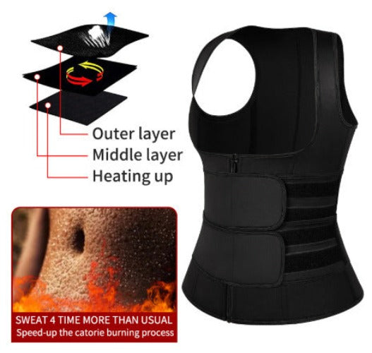 Adjustable Velcro Double Waist Zipper Shaper Waist Trainer Cincher