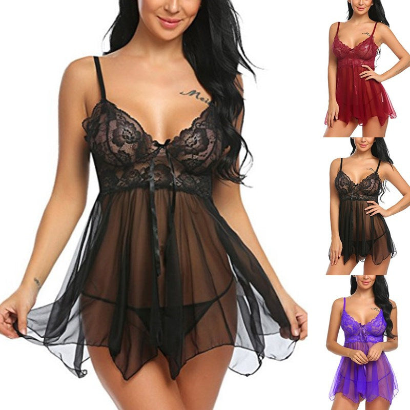 Sexy See Through Mesh Babydoll Lingerie Nightdress | Small-4XL