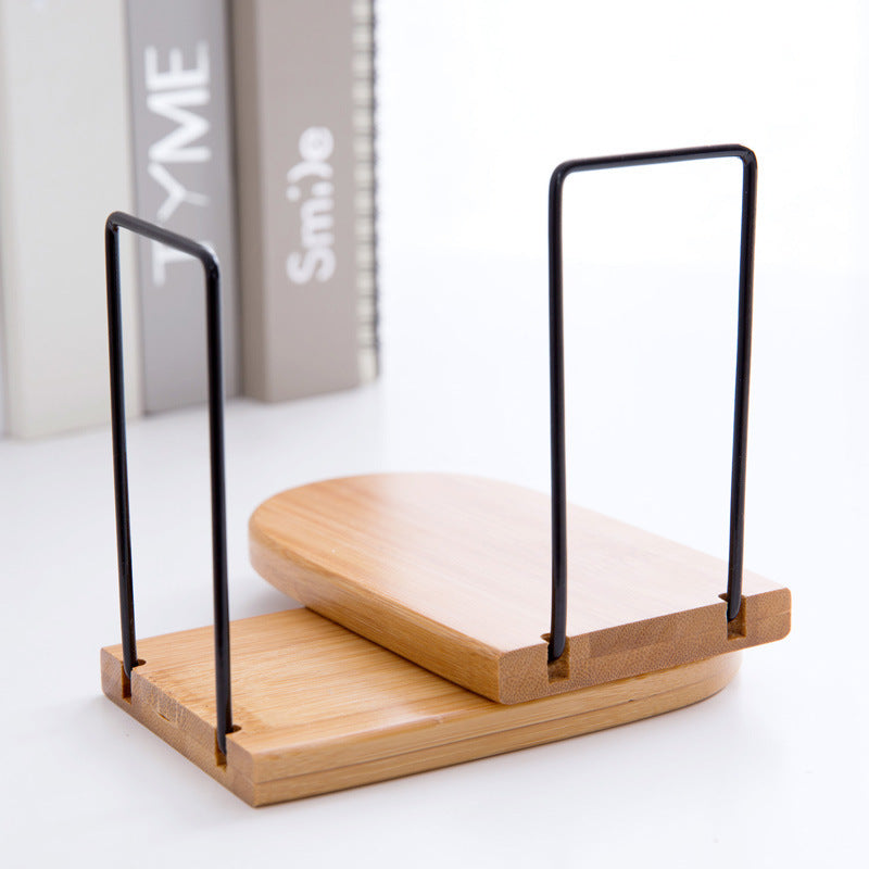 Bamboo and Steel Desk or Bookshelf Bookend