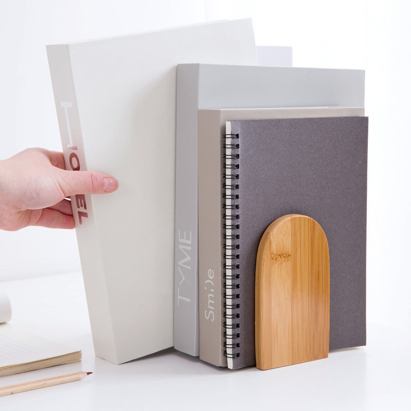 Bamboo and Steel Desk or Bookshelf Bookend