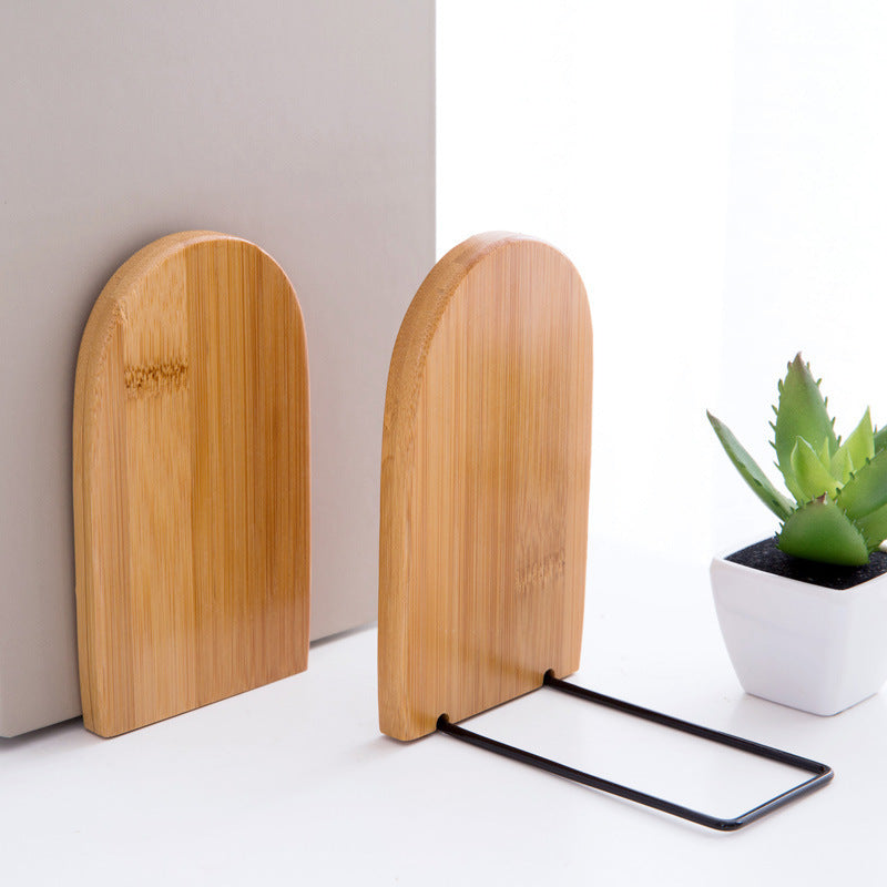 Bamboo and Steel Desk or Bookshelf Bookend