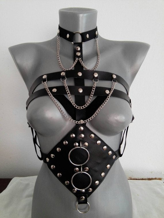 Gothic Punk Corset Bondage Harness Top