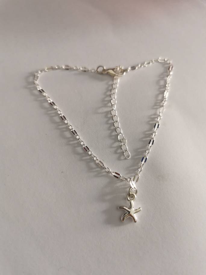 Starfish Anklet Available in Plated Silver or Gold