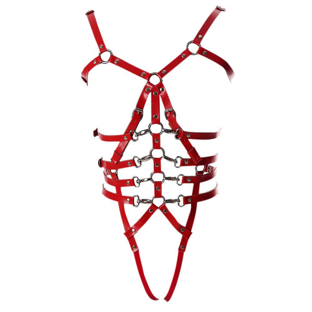 Patent Leather Full Body Bondage Harness Lingerie | 4 Colour Options