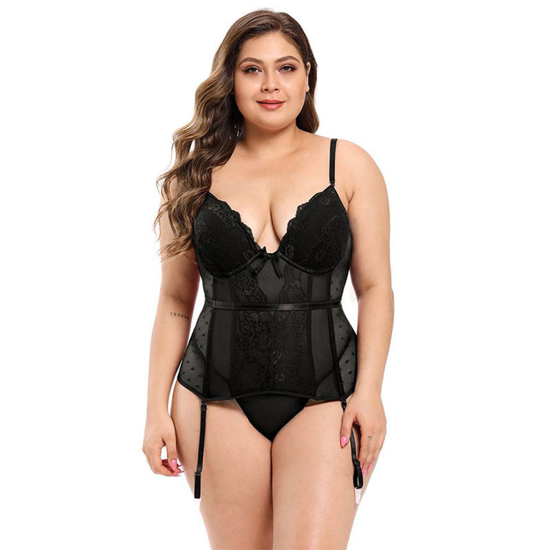 Corset Top Lingerie Set with Matching Thong | SM-6XL