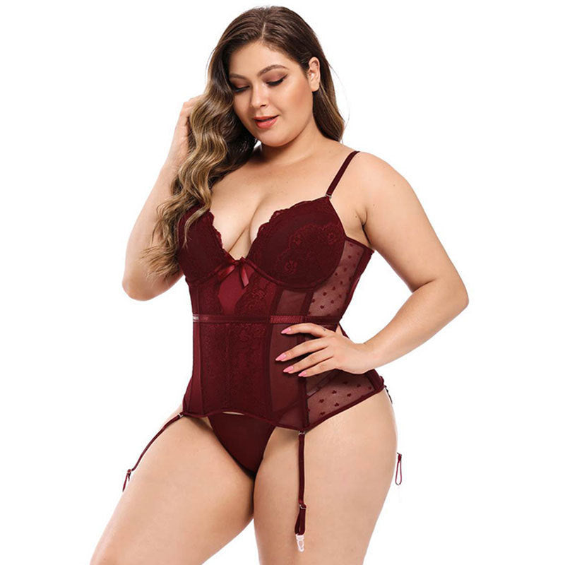 Corset Top Lingerie Set with Matching Thong | SM-6XL