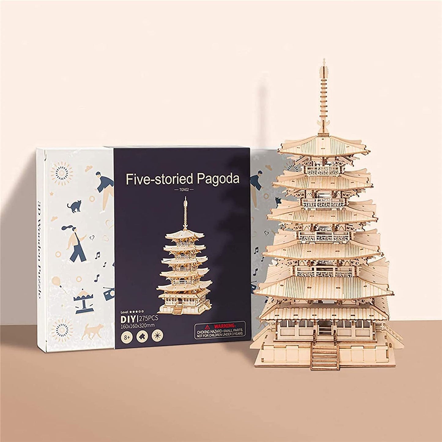 Robotime Five-storied Pagoda 3D Wooden Puzzle Gift