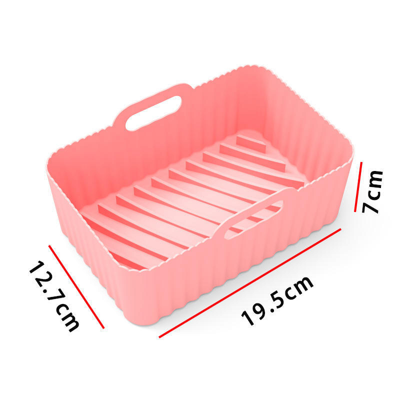 Air Fryer Silicone Insert Tray With Handles - High Temp Safe Reusable Liner