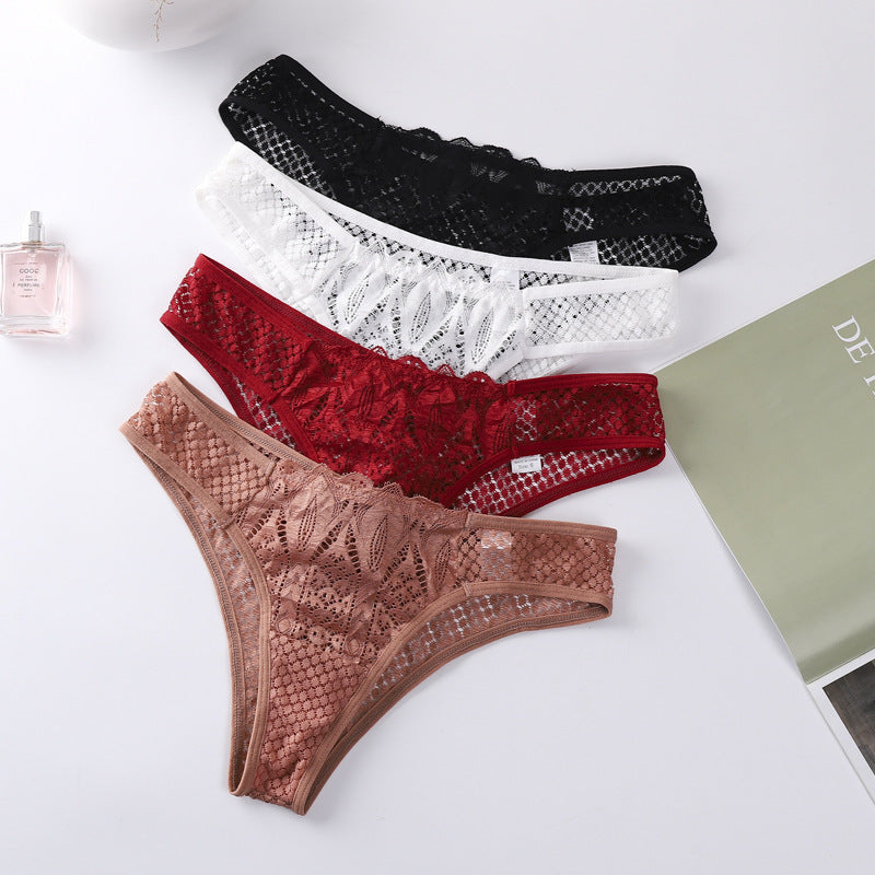 Delicate Lace Thong Underwear | White, Black, Red or Beige