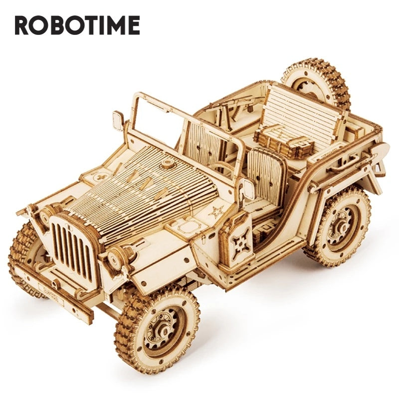 3D Wooden Puzzle Jeep 4x4 Vehicle by ROKR