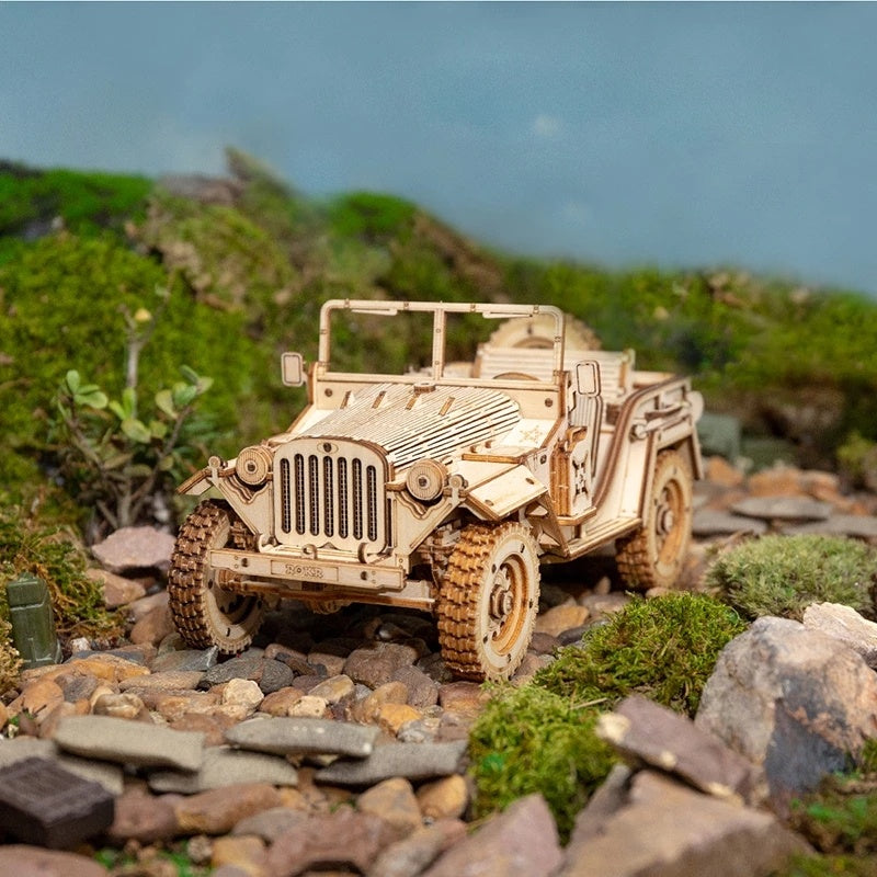 3D Wooden Puzzle Jeep 4x4 Vehicle by ROKR