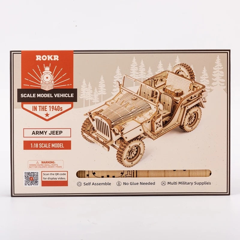 3D Wooden Puzzle Jeep 4x4 Vehicle by ROKR