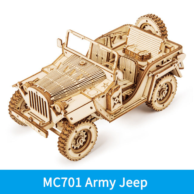 3D Wooden Puzzle Jeep 4x4 Vehicle by ROKR