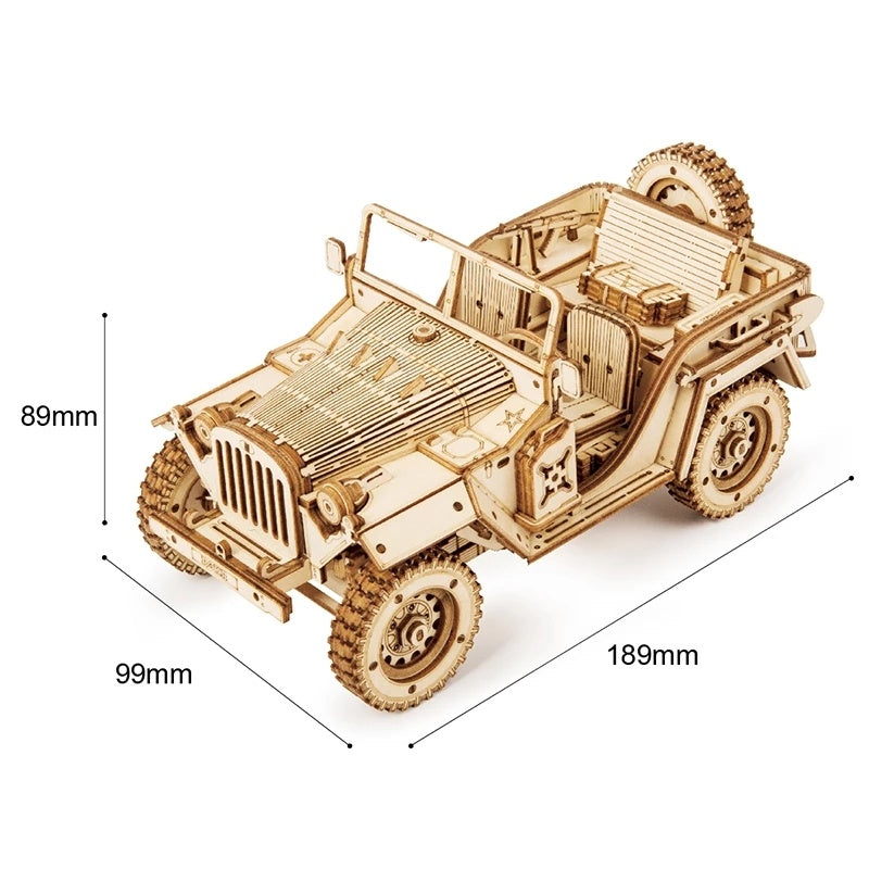 3D Wooden Puzzle Jeep 4x4 Vehicle by ROKR