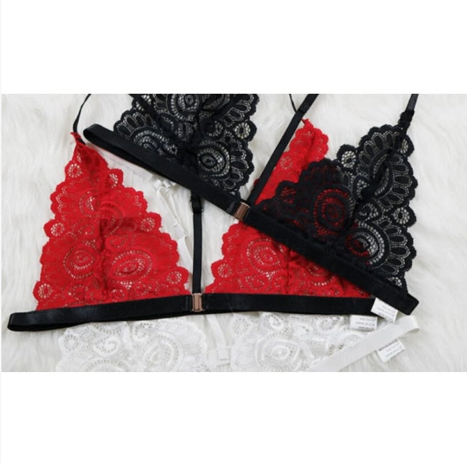 Soft and Sexy Thin Lace Bra Top Lingerie | Black, White or Red