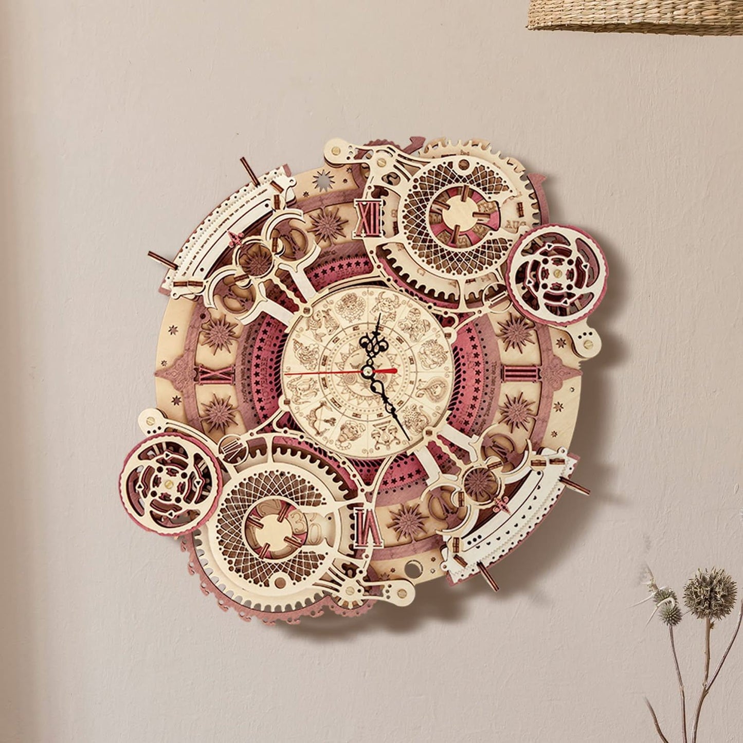 ROKR Time Art Zodiac Wall Clock 3D Wooden Puzzle