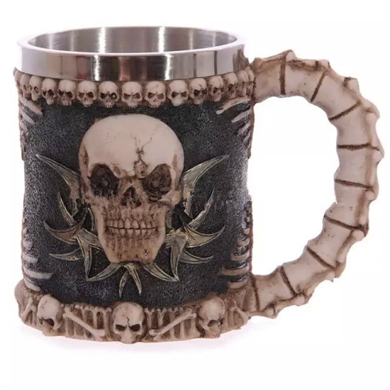 Valhalla Viking 400ml 3D Gothic Skull Mugs or Beer Tankards