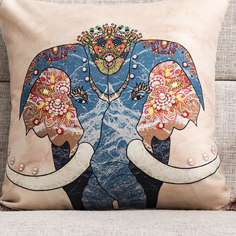 Boho Elephant Throw Pillow Cushion Covers