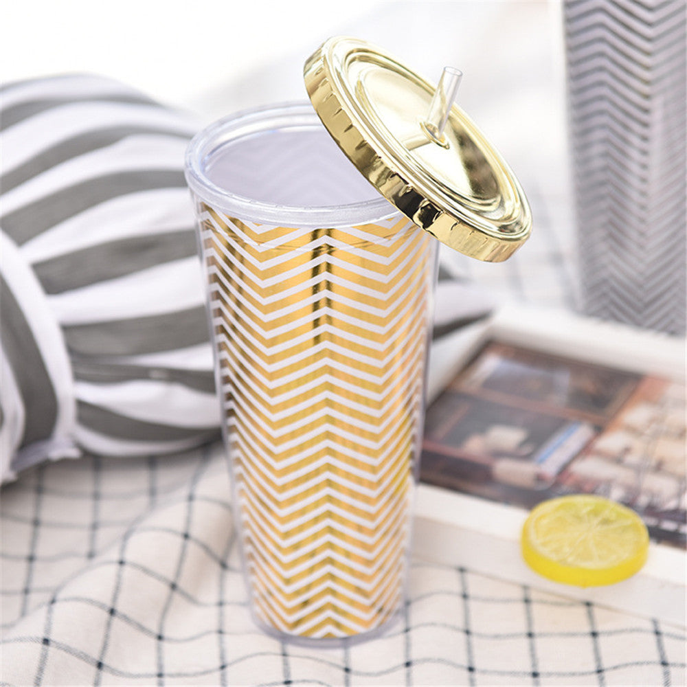 Double Layer Insulated Reusable Straw Cup - 650ml