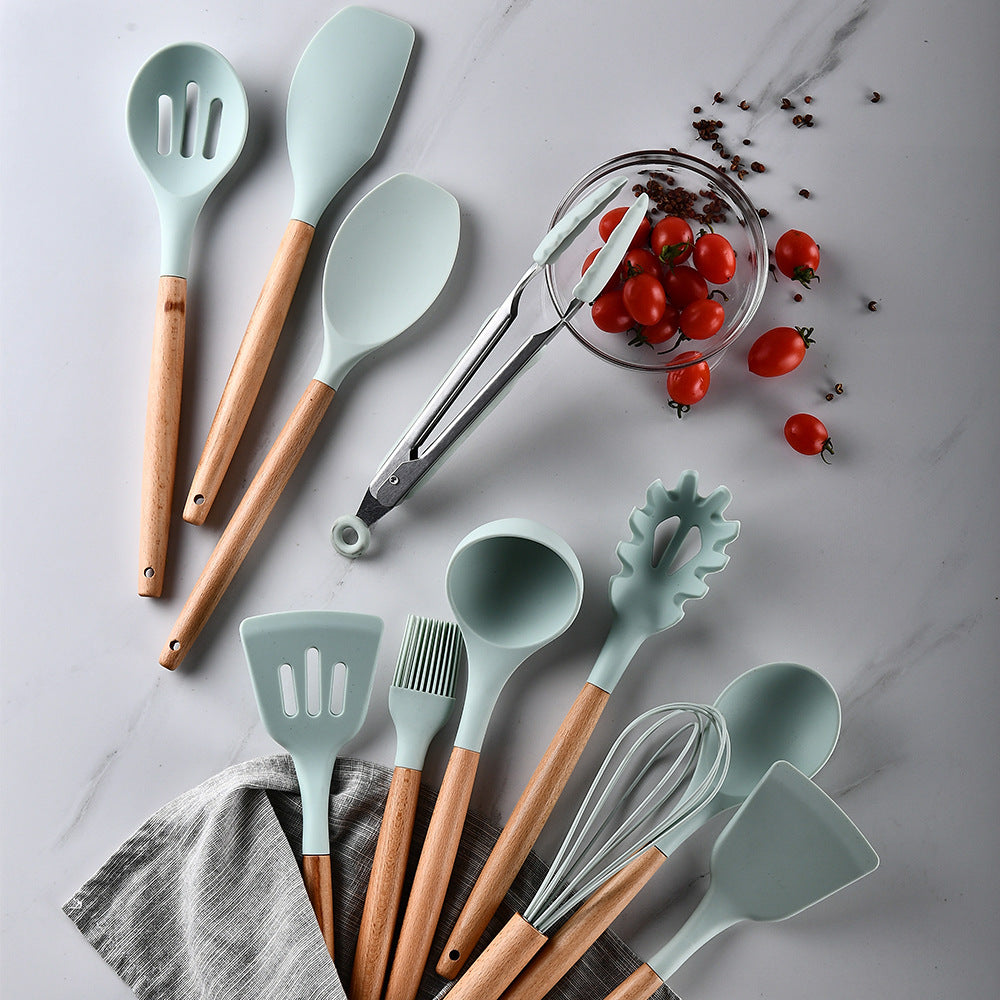 11 Piece Silicone Non Stick Spatula and Spoon Kitchenware Utensil Set