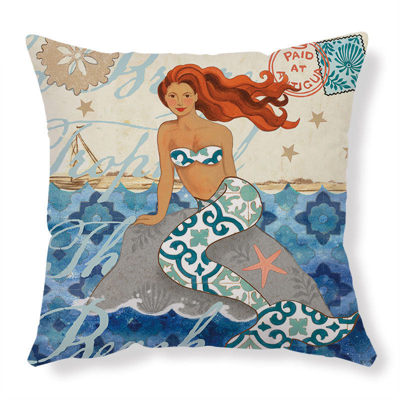 Ocean Theme Linen Cushion Covers Sea Turtles, Octopuses and More 45x45