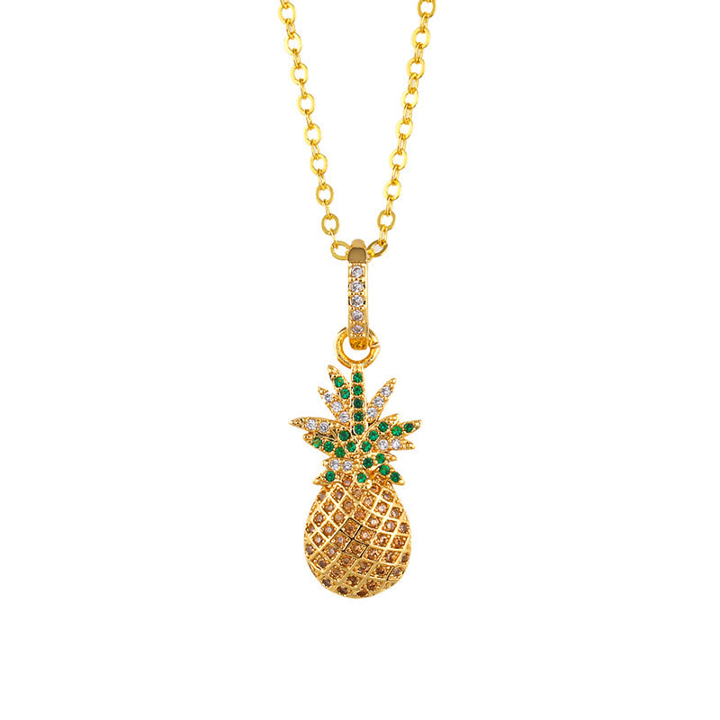 Tropical Cubic Zirconia Necklace - Pineapple or Watermelon