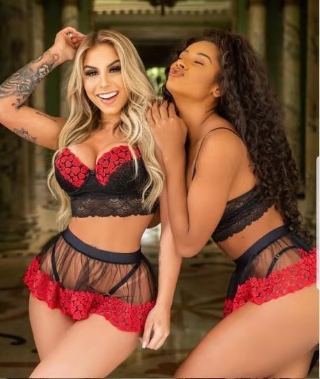 2 Piece Lace Pyjama Valentine Lingerie Sleepwear Set | 4 Size Options