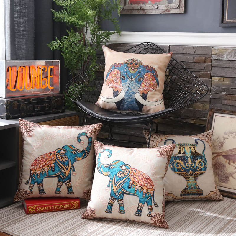 Boho Elephant Throw Pillow Cushion Covers