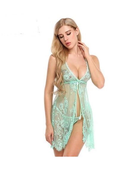 2 Piece Lace Babydoll Lingerie Pajama Sleep Wear Set | 6 Colour Options