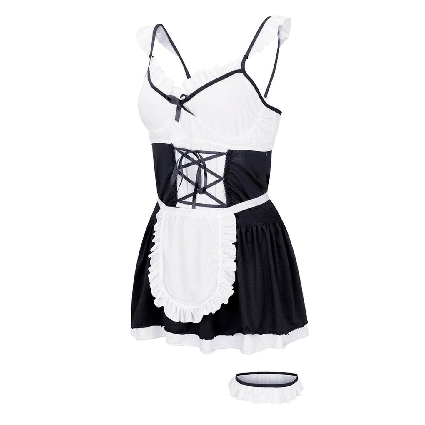 Sexy Adult French Maid Fancy Dress Role Playing Costume | Black or Red