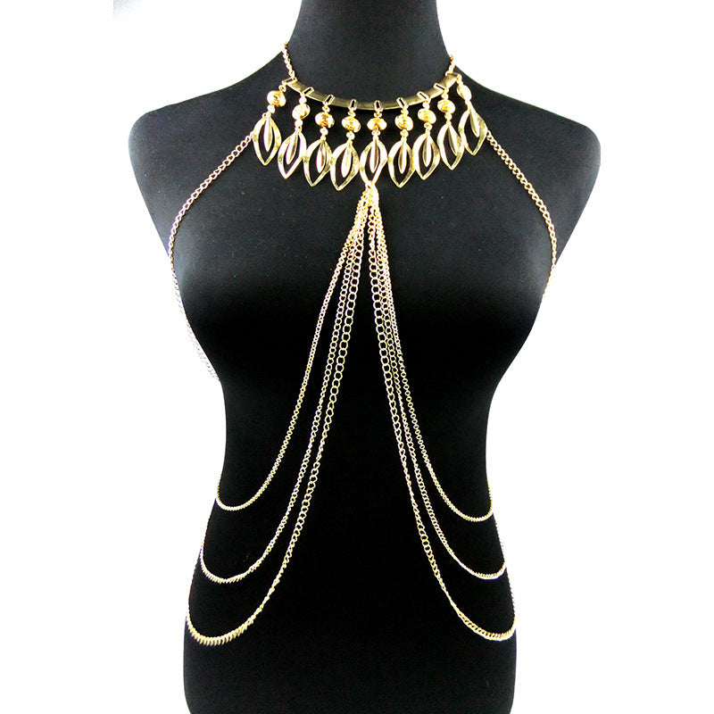 Gold Body Chain Jewelry - Full Torso