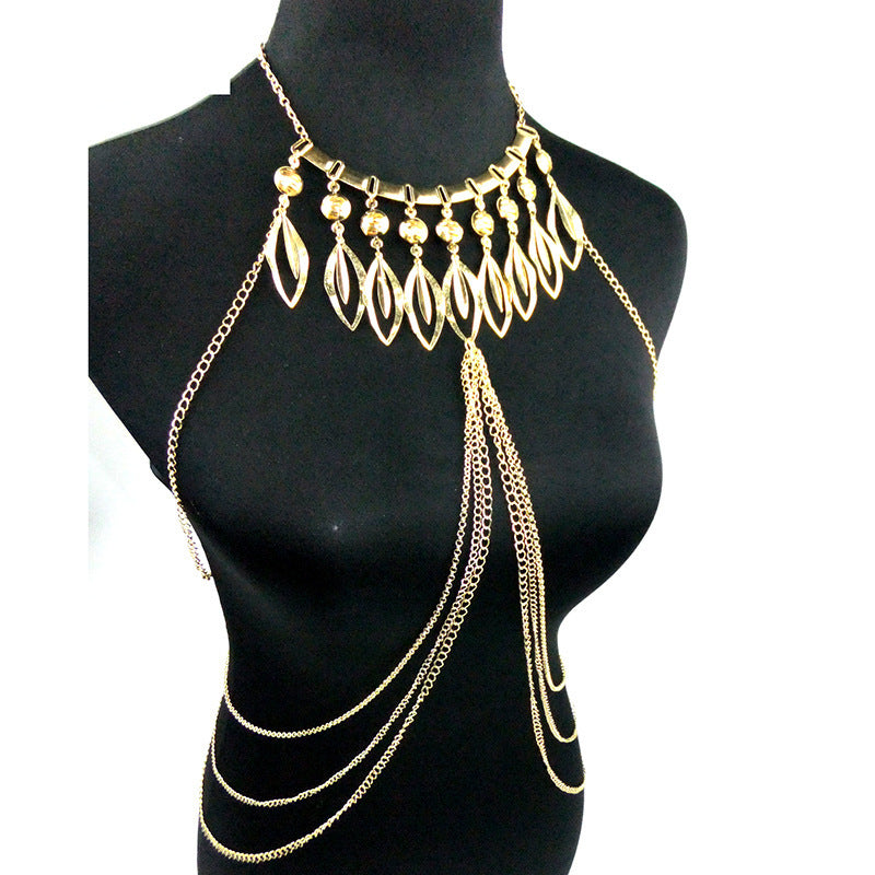 Gold Body Chain Jewelry - Full Torso