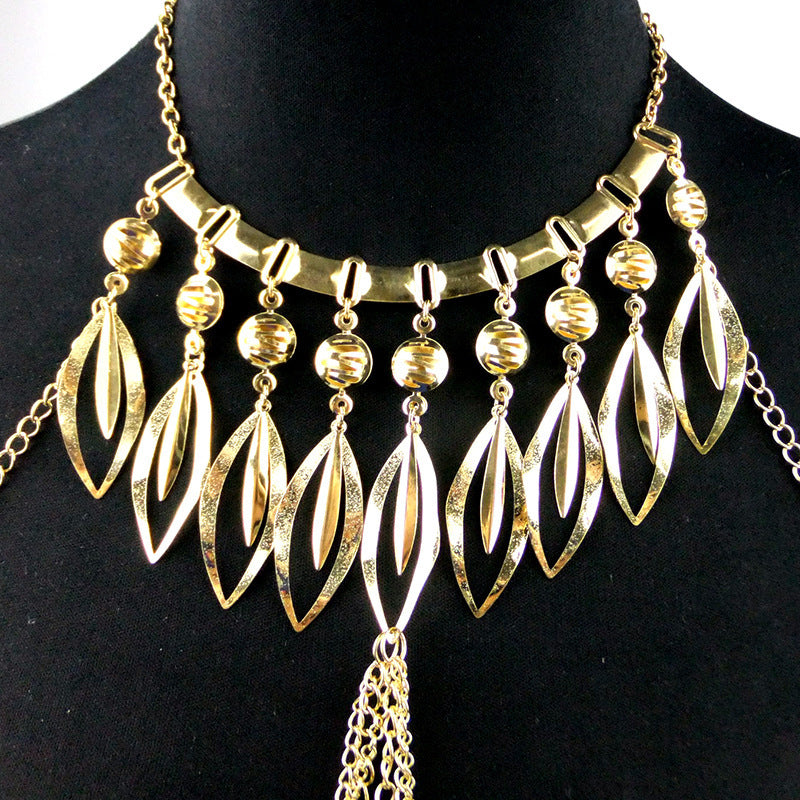 Gold Body Chain Jewelry - Full Torso