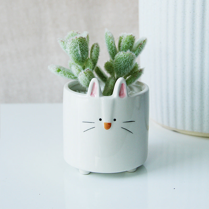 Cute Forrest Animal Kawaii Ceramic Succulent Flowerpot